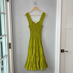 Lisa Says Gah Tammy Midi Linen Dress in Olive